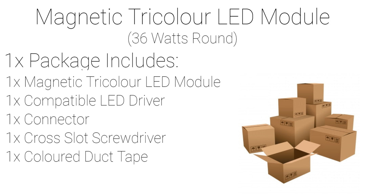 Magnetic Tri-colour LED ceiling light 36W | Round 5