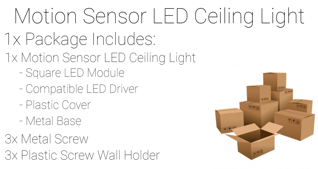 Motion Sensor LED Ceiling Light 18W | Pure White 6000K 4