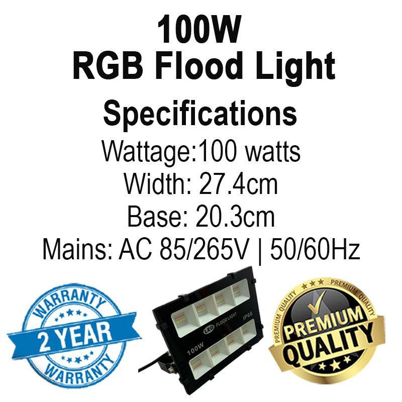 100W RGB Flood Light Specification