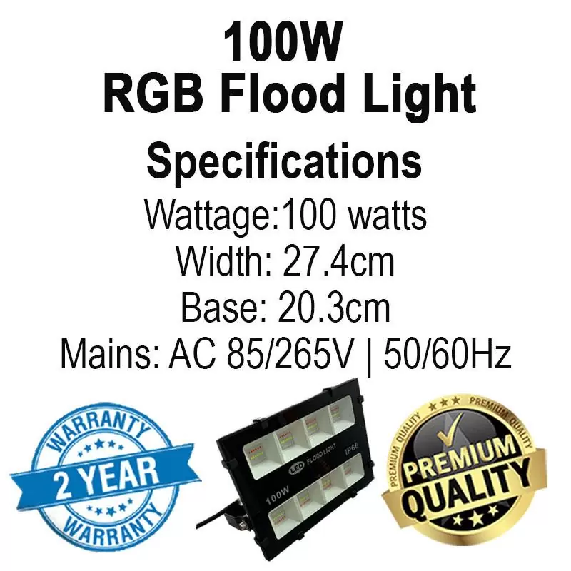 100W RGB Flood Light Specification