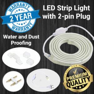 Durable and Long-Lasting LED Strip Light with 2-pin Plug [Water and Dust proof]