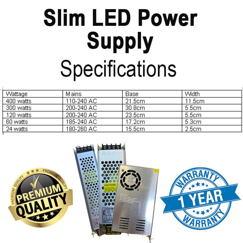 LED Power Supply 24,60,120,300,400W Specification