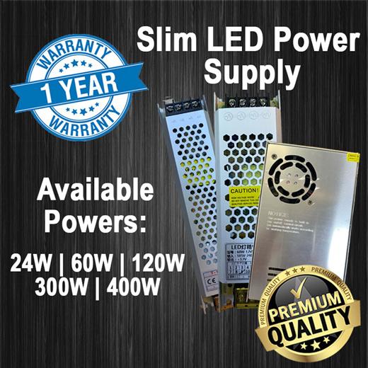 Slim LED Power Supply 24,60,120,300,400W