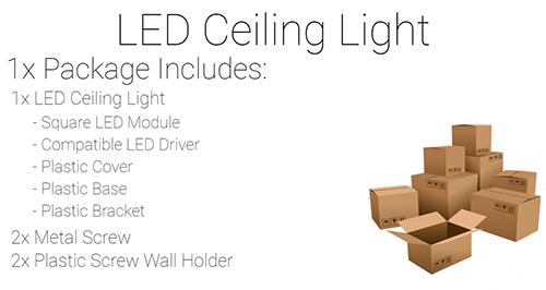 Long-Lasting LED Ceiling Light 24W 36W Material