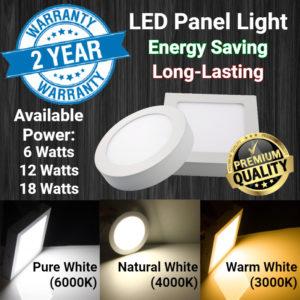 Long-Lasting Square LED Panel Light 12W