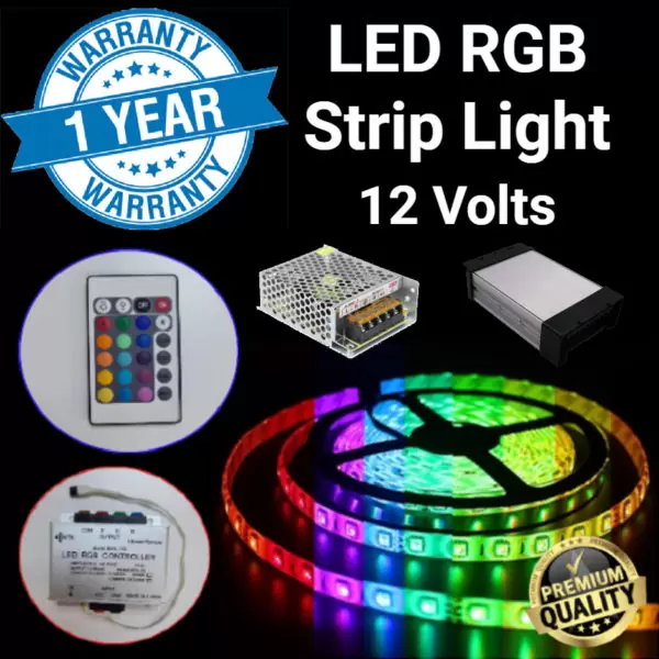 Remote Controlled RGB LED Strip Light 5m 1