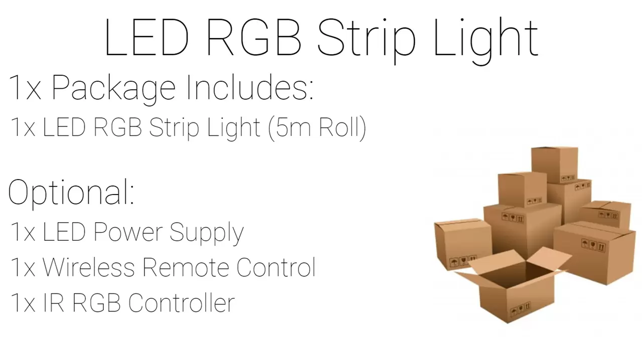 Remote Controlled RGB LED Strip light Package Included