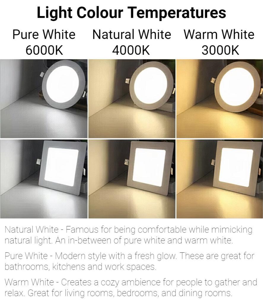 Slim and Elegant LED Panel Light, LED Ceiling Light 24W (Recessed) Light Colour Temperature