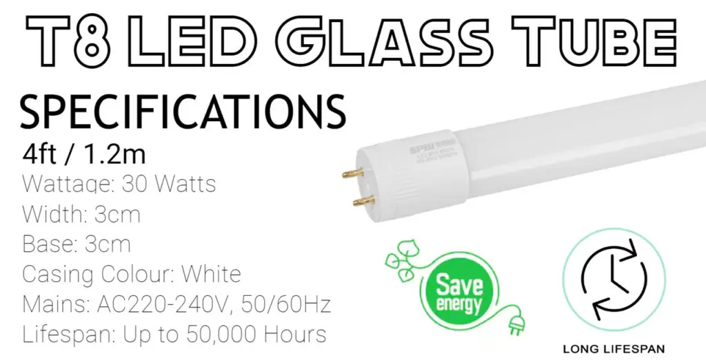T8 LED Glass Tube Specification